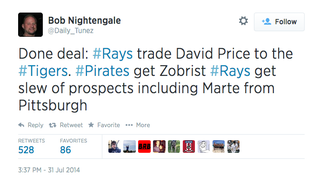 Illustration for article titled Did ESPN Get Fooled By A Fake Twitter Account Reporting A Zobrist Trade?